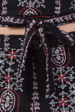 Thumbnail for PAVONINE Black Color Printed Crop Top And Flared Palazzo Set For Girls & Women - Distacart