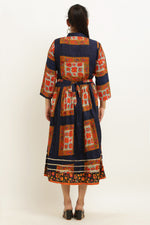 Thumbnail for PAVONINE Jaipuri Block Print Navy Blue Color Dress For Girls & Women - Distacart