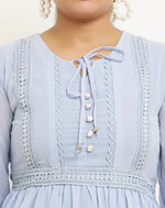Thumbnail for PAVONINE Sky Blue Color Georgette Fabric Lace Inserts Midi For Girls - Distacart