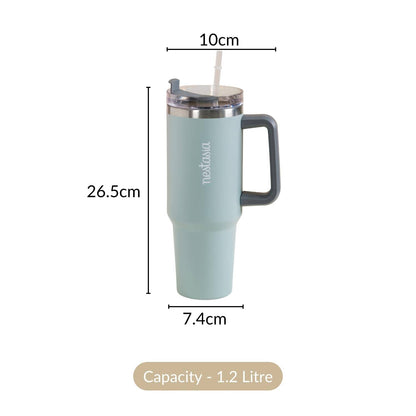 Nestasia Tumbler with Handle Straw & Lid - 1.2L (Green) - Distacart