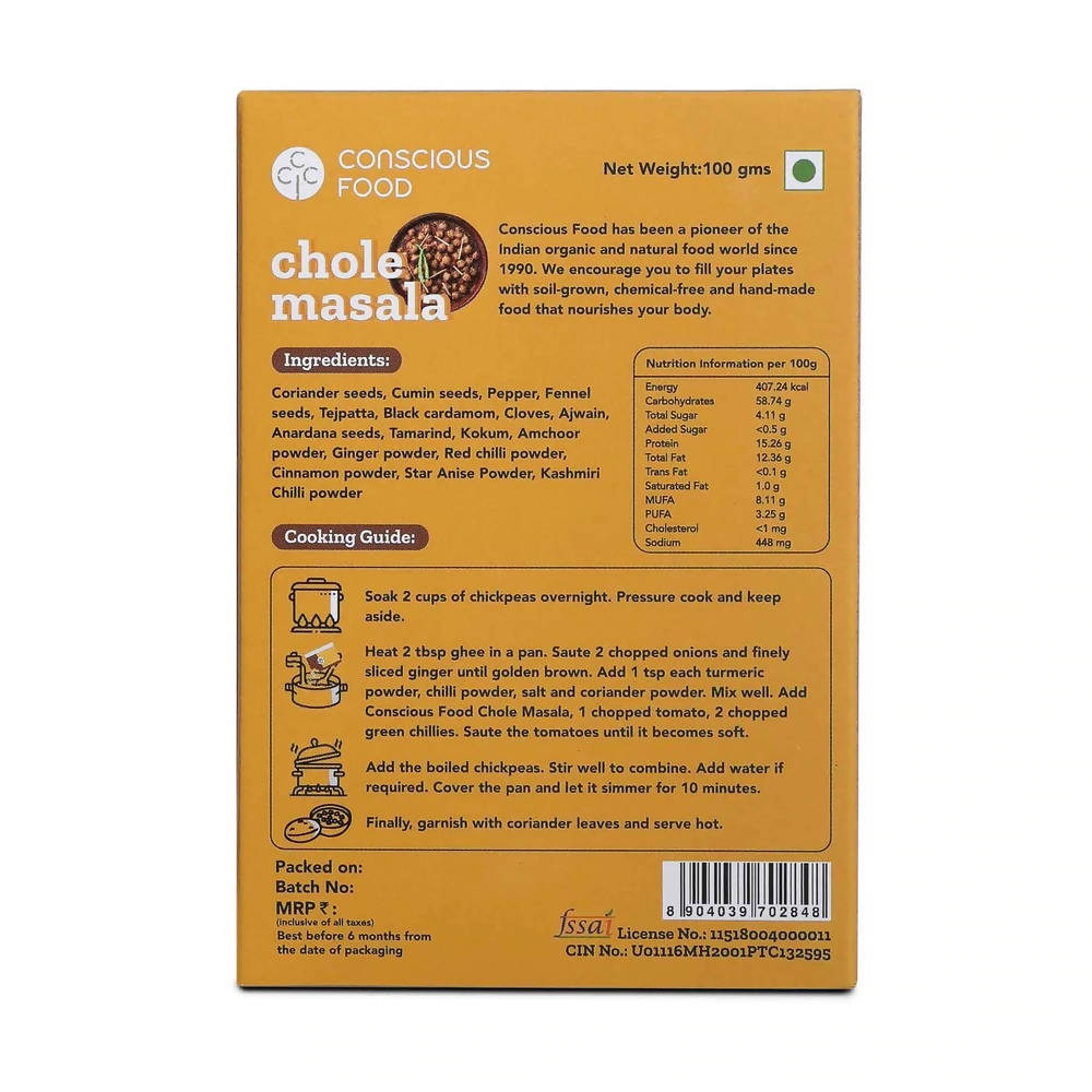 Conscious Food Chole Masala Powder