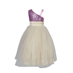 Asmaani Baby Girl's Beige Color Satin A-Line Maxi Full Length Dress (AS-DRESS_22017) - Distacart