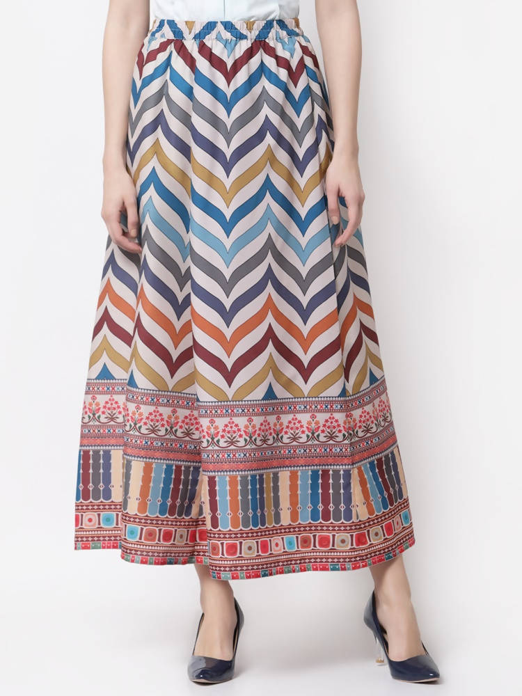Myshka Muticolored Silk blend Printed Skirt