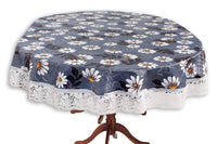 Thumbnail for Casa-Nest Printed Pvc Plastic Flowered 4 Seater Round Shape Table Cover - Multicolour - Distacart
