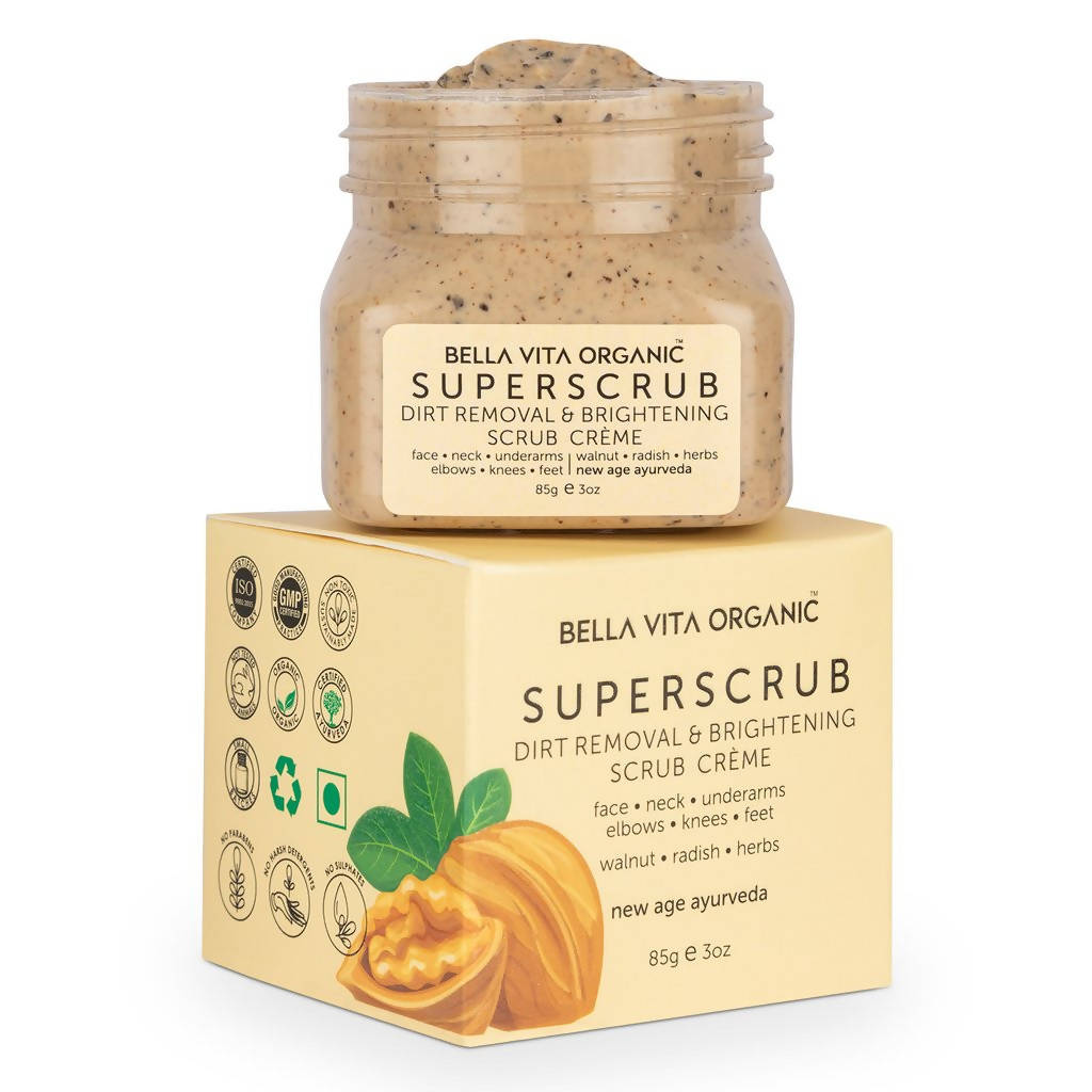 Bella Vita Organic SuperScrub Dirt Removal & Skin Brightening Scrub Creme - Distacart