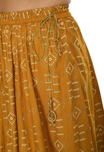 Thumbnail for Mominos Fashion Moeza Cotton Mustard Color Printed Lehenga (Lancha)