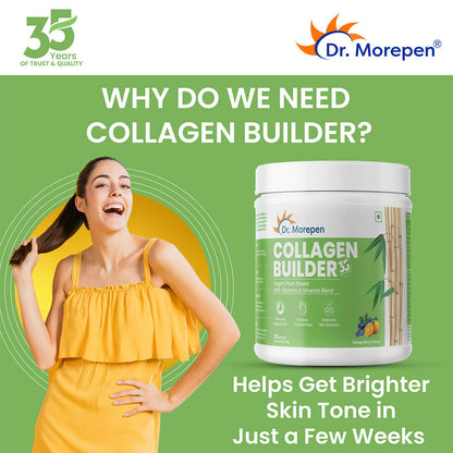 Dr. Morepen Biotin+ Advanced Tablets and Natural Collagen Builder, Orange Berry Flavour Combo - Distacart