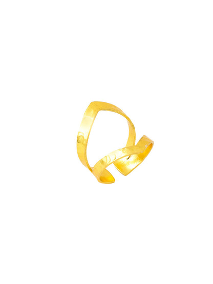 NVR Women Gold Plated Adjustable Finger Ring - Distacart