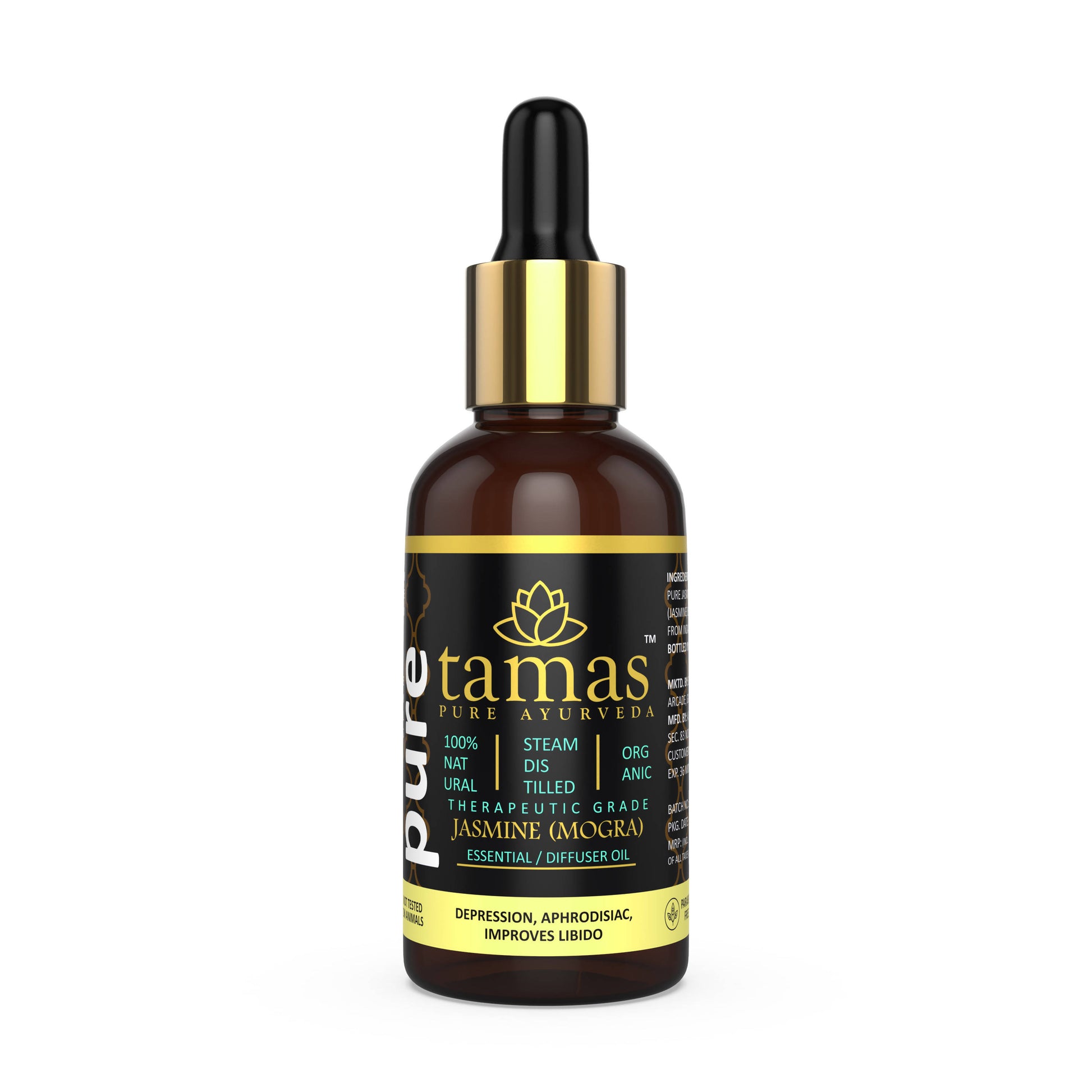 Tamas Pure Ayurveda 100% Organic Jasmine Mogra Essential Oil-USDA Certified Organic - Distacart