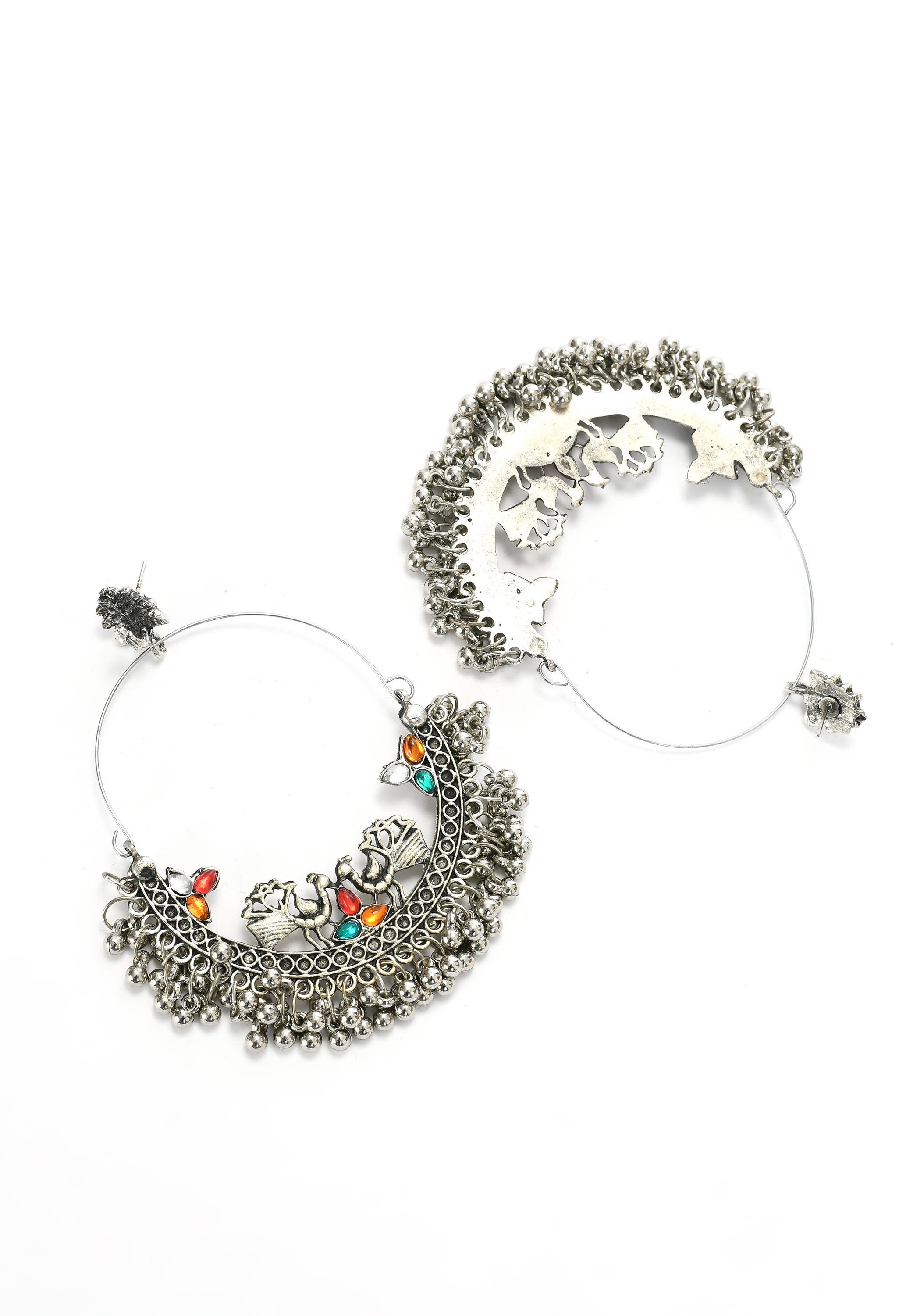 Mominos Fashion Johar Kamal Beautiful Peacock Design Chandbali Earrings - Distacart