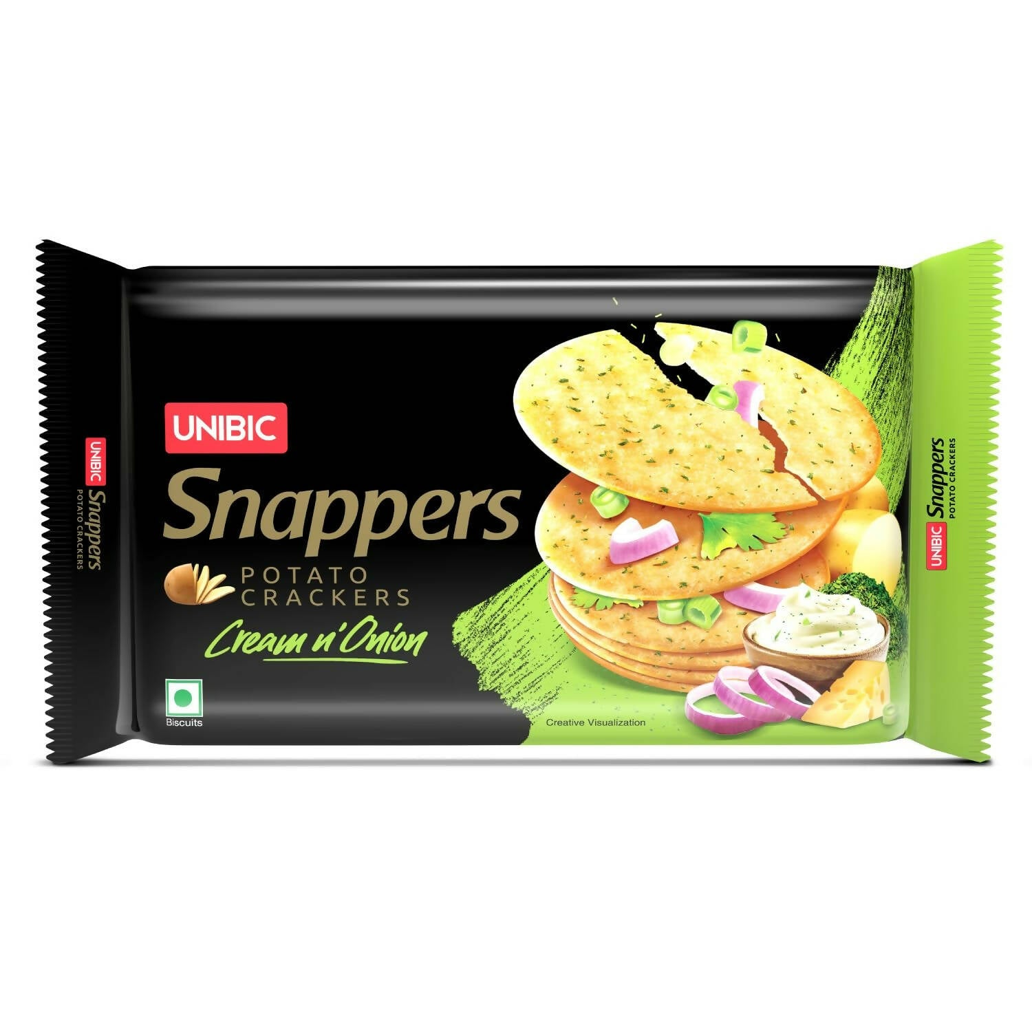 Unibic Foods Snappers Potato Crackers - Cream & Onion - Distacart