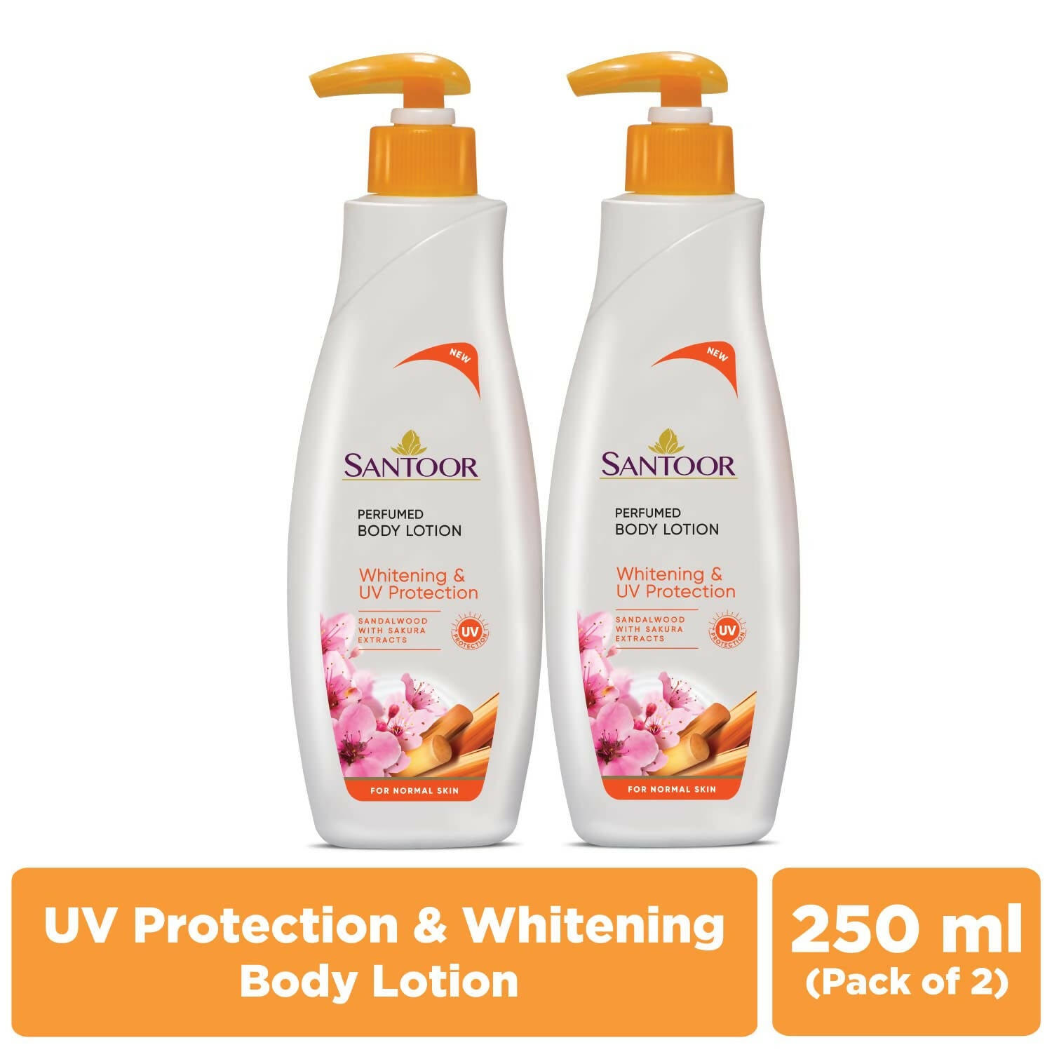 Santoor Body Lotion Whitening And UV Protection - Distacart