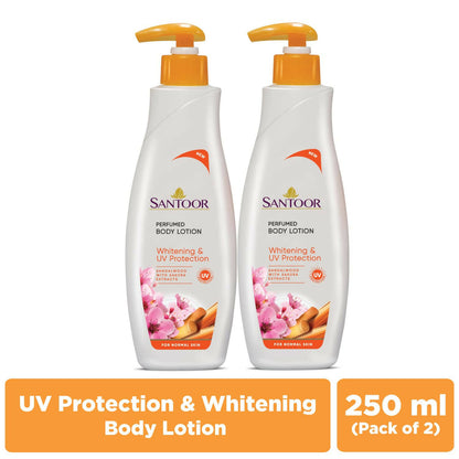 Santoor Body Lotion Whitening And UV Protection - Distacart
