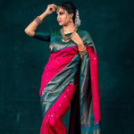 Thumbnail for DEIANA'S Beautiful Golden Jari with New Design Soft Lichi Silk Saree - Pink - Distacart
