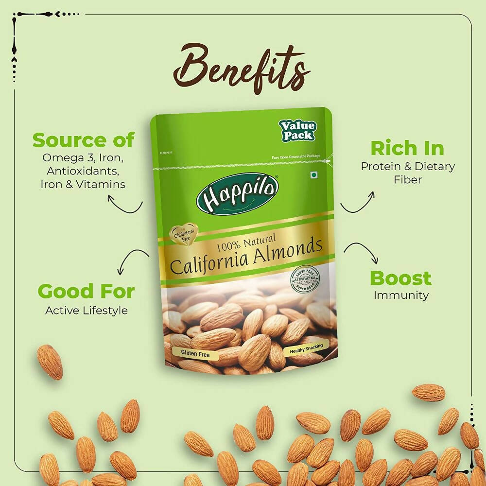 Happilo Premium Super Value Combo (Californian Almonds, Whole Cashews, Pistachios, Seedless Green Raisins) - Distacart