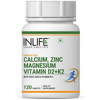 Thumbnail for Inlife Calcium Zinc Magnesium Vitamin D2+K2 Tablets