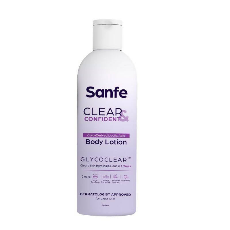 Sanfe Clear & Confident Glycolic Acid Body Lotion - Distacart