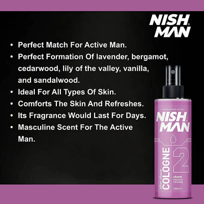 Nishman After Shave Cologne Storm - Liquid Based - Distacart