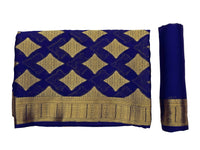 Thumbnail for Mimosa Women's Mysore Silk Crepe Dark Blue Saree - Distacart