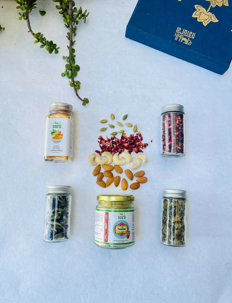 Shuddh Natural Edible Wholistic | Ayurvedic Thandai Powder | Healthy Colour | Holi Gift Hamper - Distacart