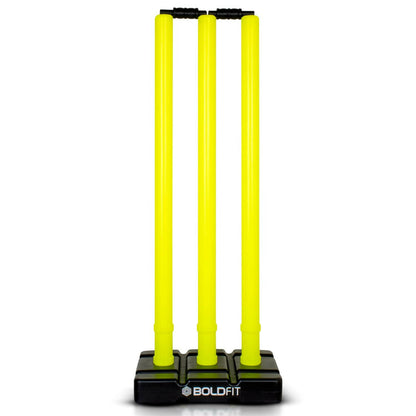 Boldfit Cricket Stumps with Stand & Bails - Fluorescent Green - Distacart