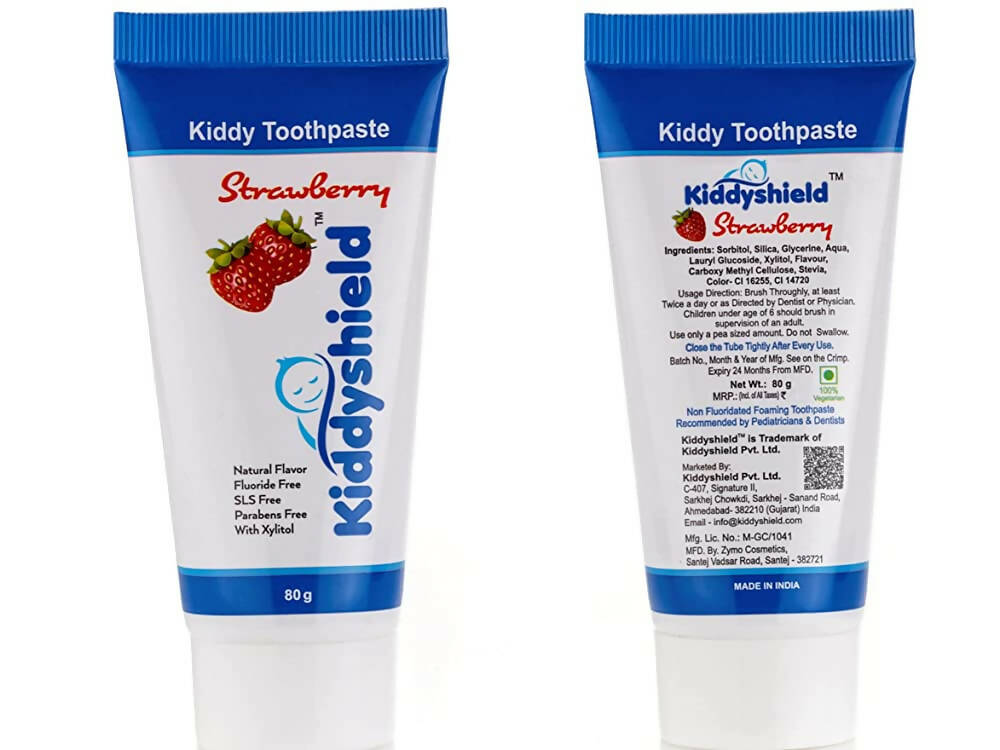Kiddyshield Fluoride Free Formula Baby Toothpaste Strawberry For Kids 1- 5 Years - Distacart