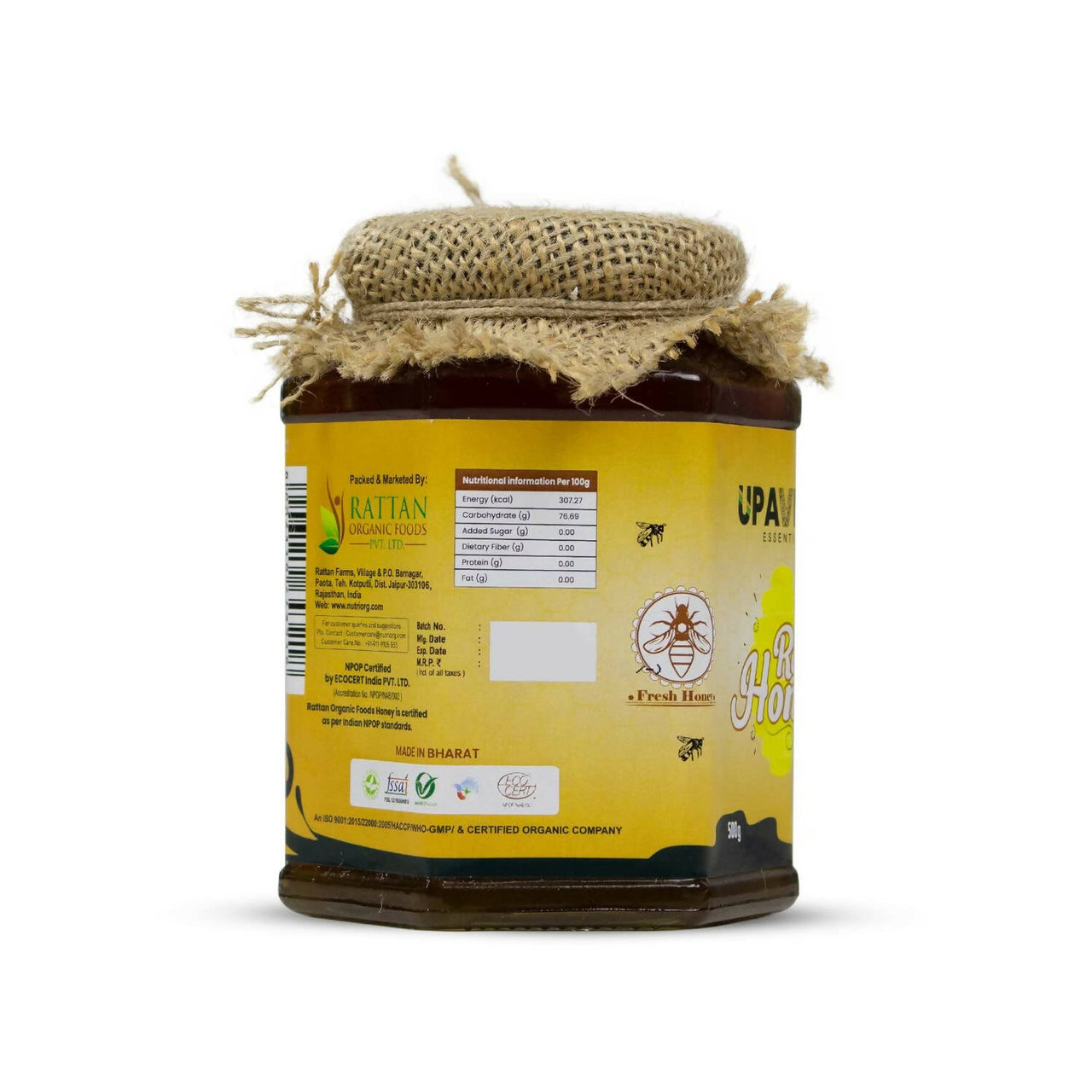 Upaveda Certified Organic Raw Honey - Distacart