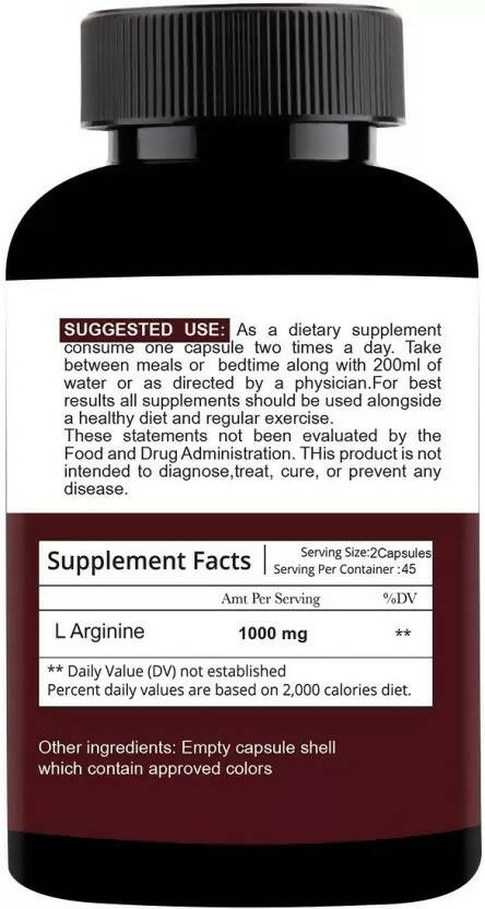 Nutracology L Arginine 1000mg Nitric Oxider Booster For Muscle Gain & Strength Capsules - Distacart