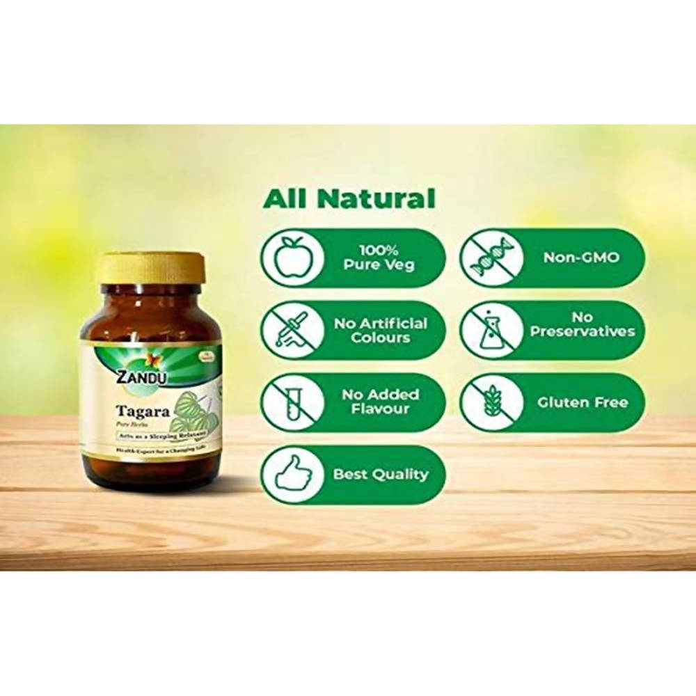 Zandu Tagara Pure Herbs Capsules - Distacart