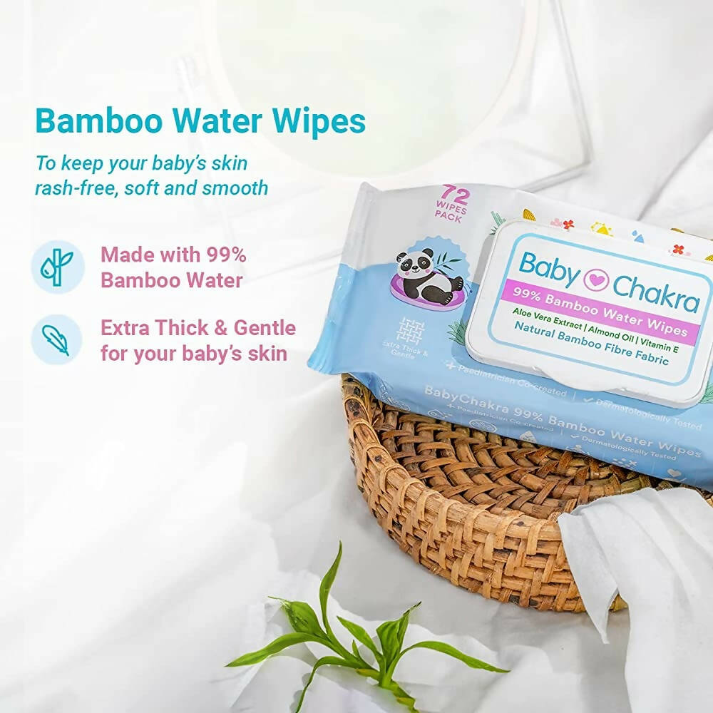 BabyChakra 99% Bamboo Water Soft Wipes - Distacart