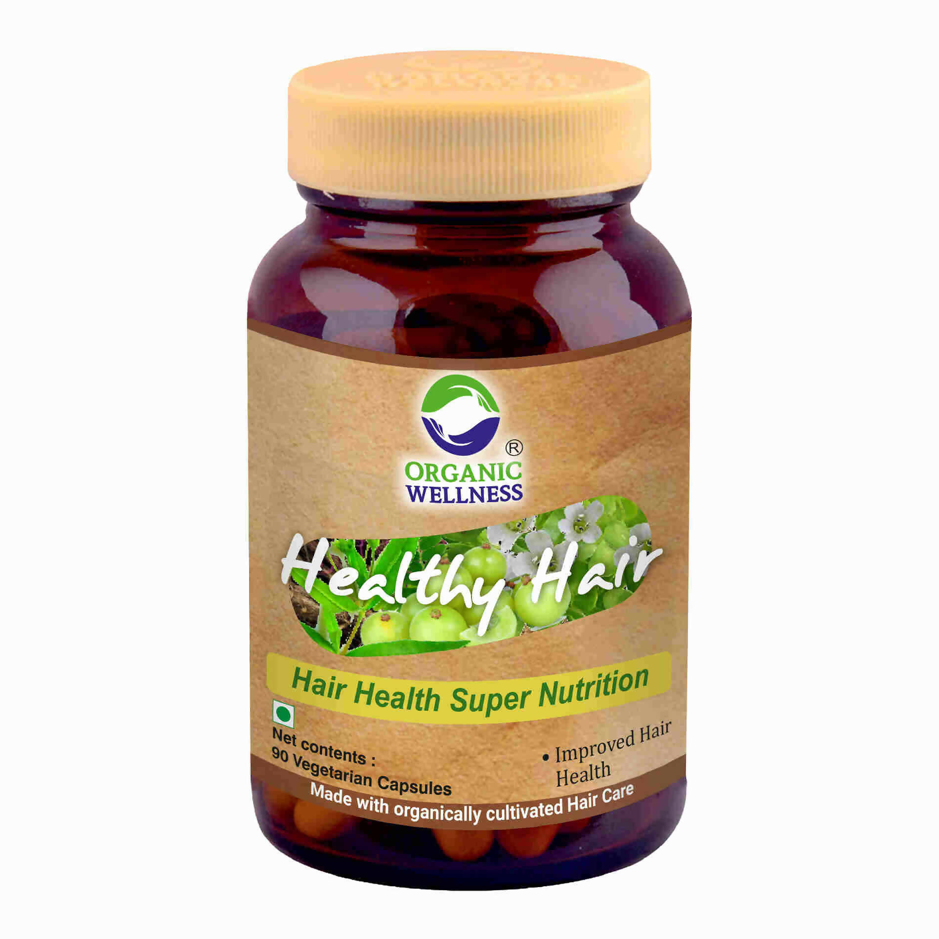 Organic Wellness Healthy Hair Vegetarian Capsules - Distacart