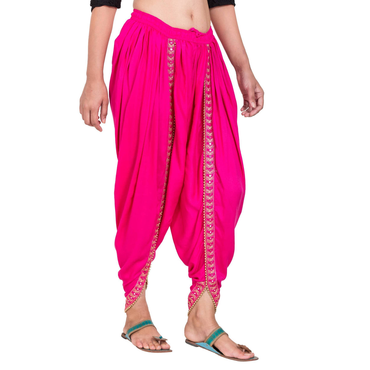 Asmaani Dark Pink color Dhoti Patiala with Embellished Border