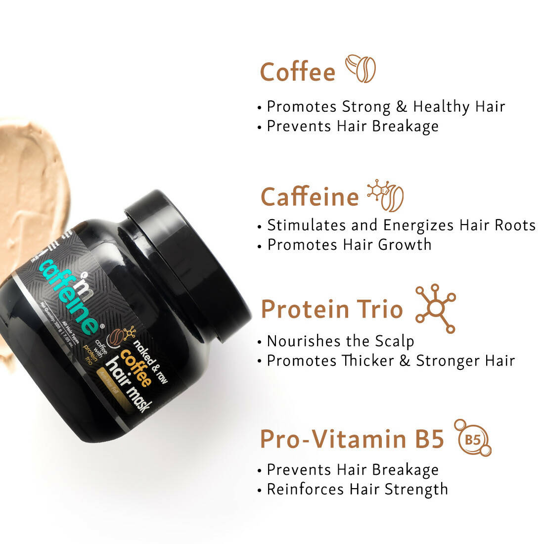 mCaffeine Naked & Raw Coffee Hair Mask - Distacart