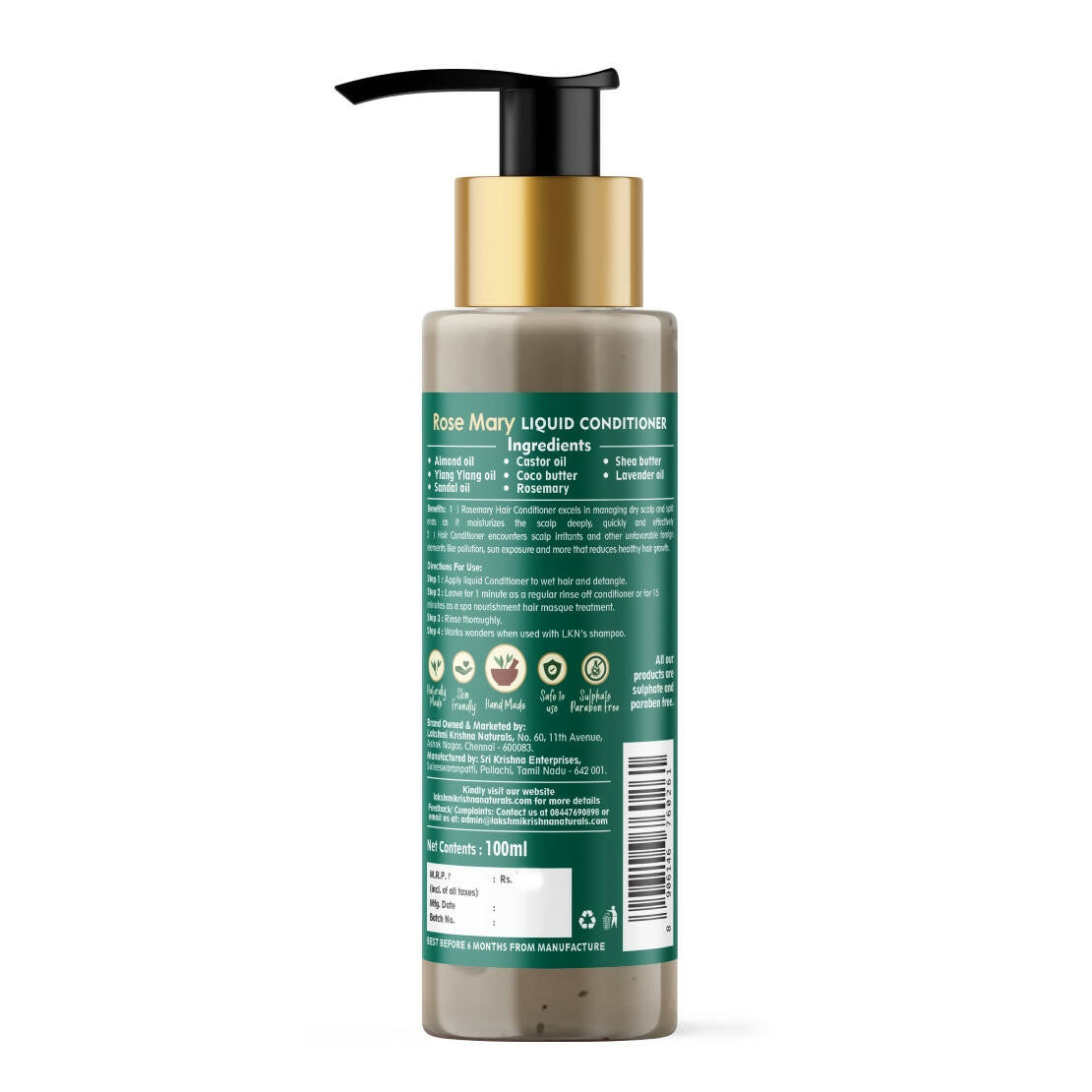 Lakshmi Krishna Naturals Rosemary Liquid Conditioner - Distacart