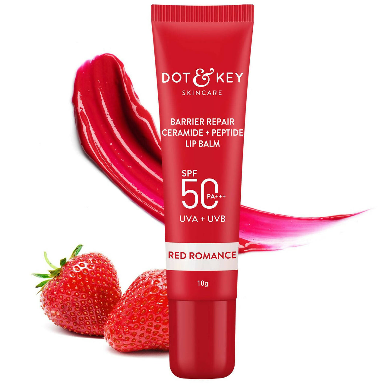 Dot & Key Barrier Repair Ceramide & Peptide SPF 50 Lip Balm - Red Romance - Distacart