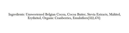 Zevic 70% Dark Belgian Couverture Chocolate with Organic Cranberries