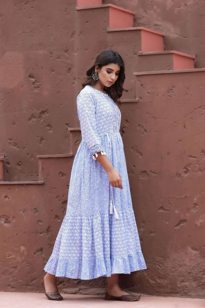 Yufta Blue Printed Dress