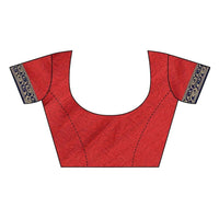Thumbnail for Vamika Banarasi Jacquard Weaving Red Saree (DHONI RED)