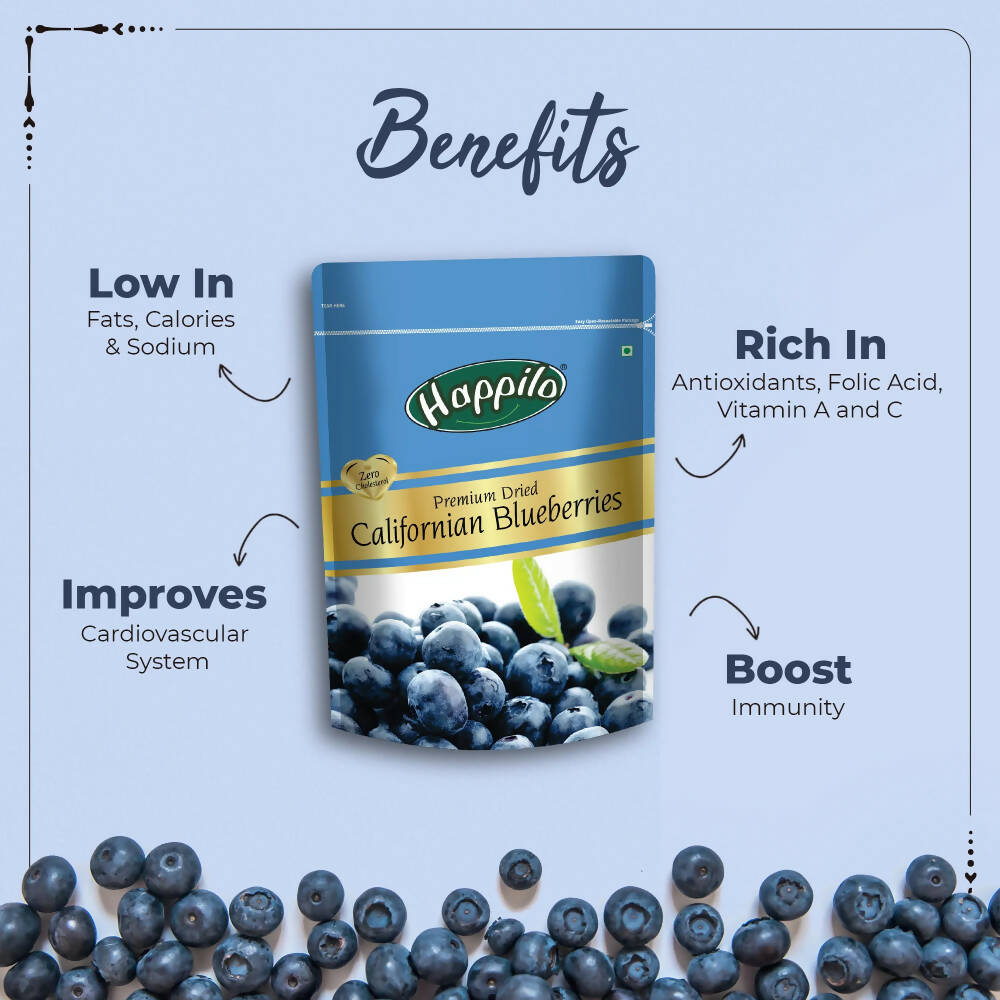 Happilo Healthy & Sweet Calfornian Dried Blueberries - Distacart
