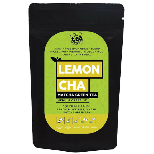 The Tea Trove Matcha Green Tea Powder - Lemon, Ginger, Matcha tea with Black Rock Salt - Distacart