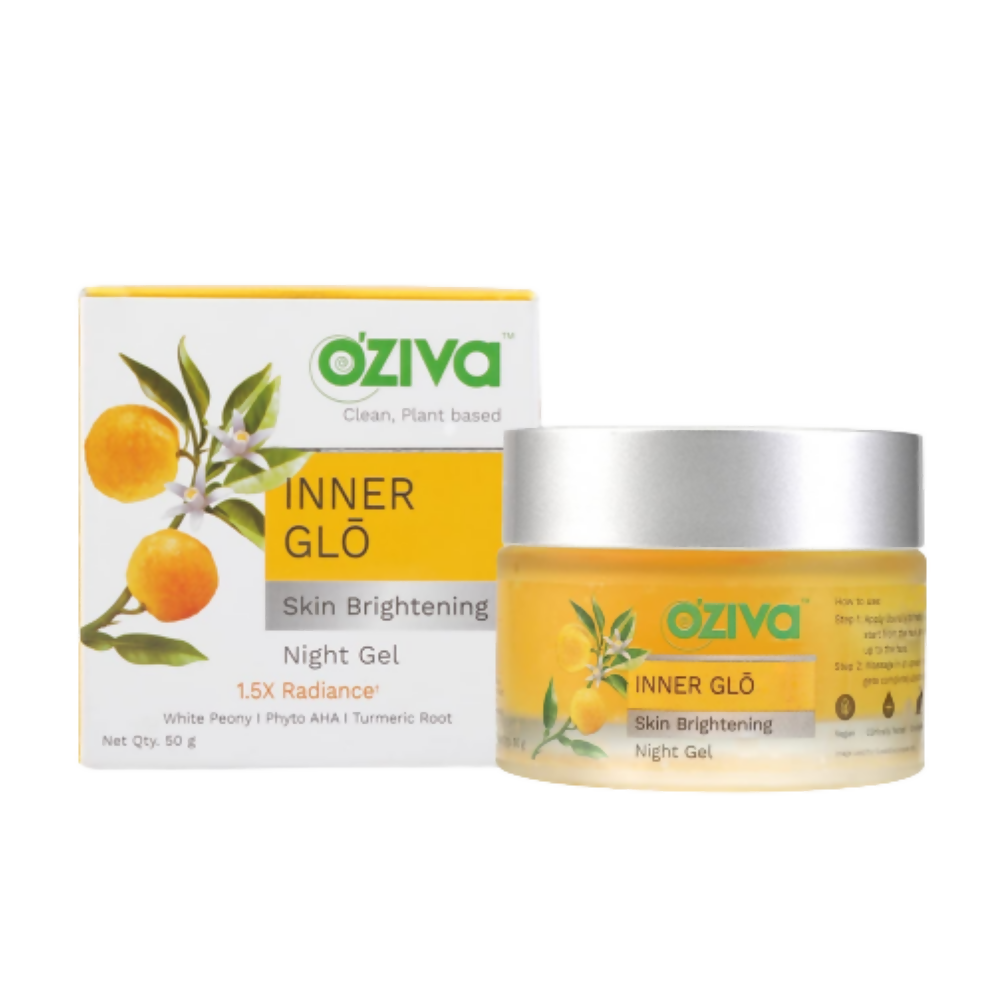 OZiva Inner Glo Skin Brightening Night Gel - Distacart