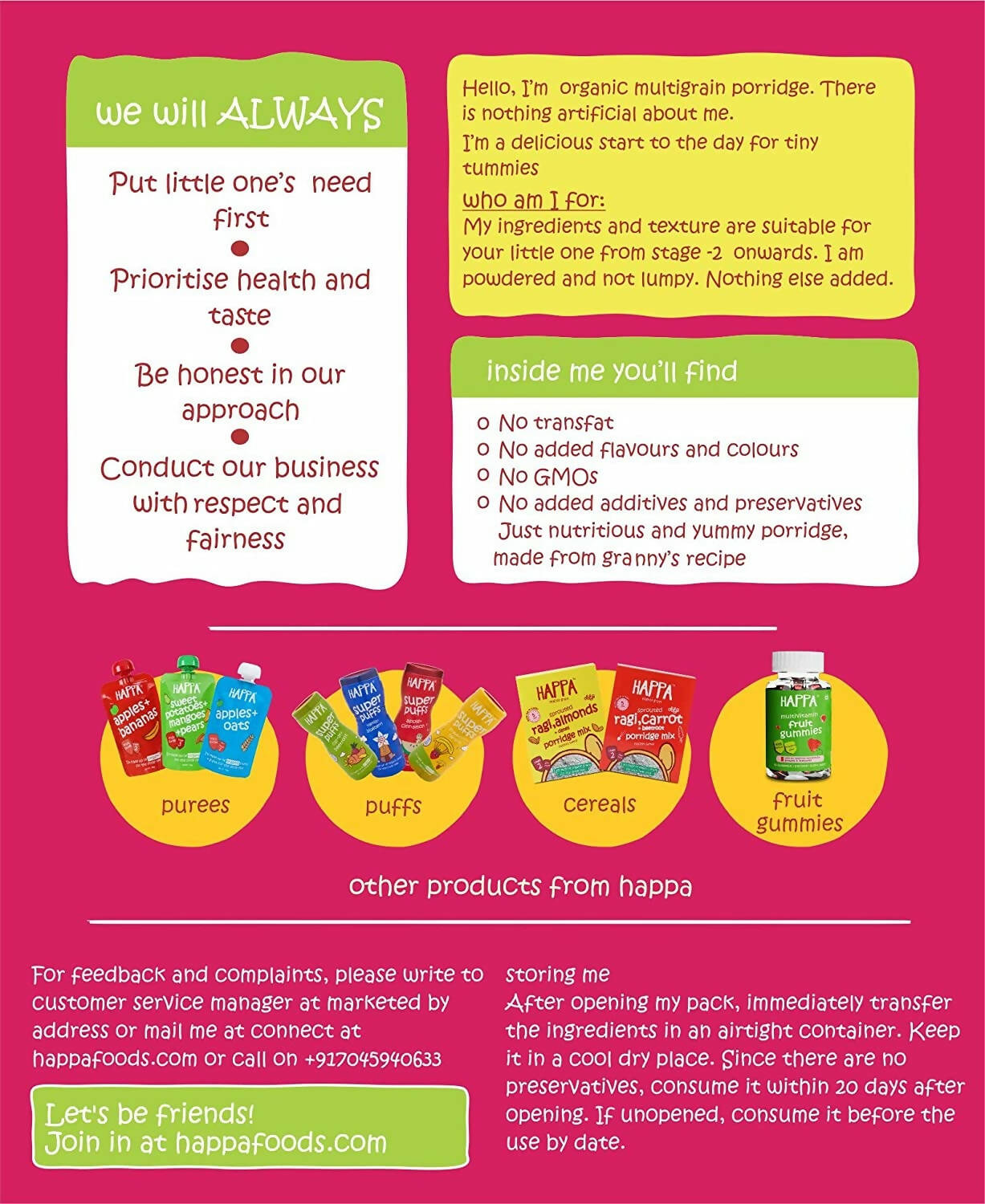 Happa Organic Baby Food Multigrain Saathu Maavu Porridge Mix - Distacart