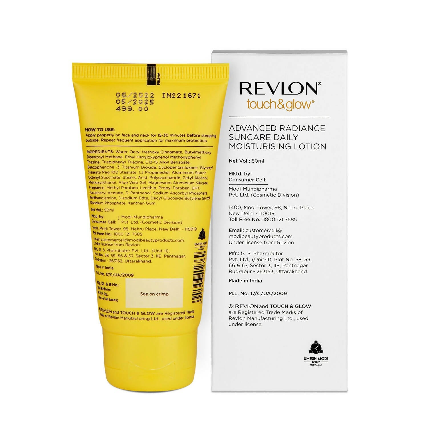 Revlon Touch & Glow Advanced Radiance Sun Care Daily Moisturizing Lotion SPF 50 - Distacart