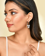 Thumbnail for VOJ Women Rhodium-Plated Pearl Stainless Steel Hoop Earrings - Distacart