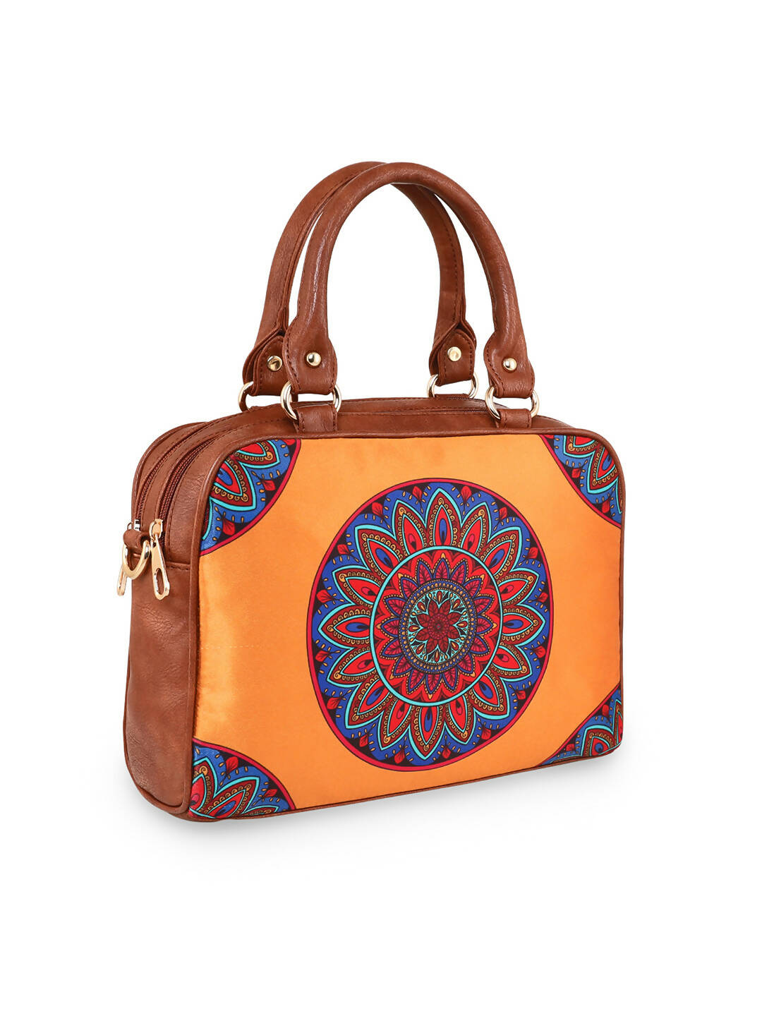 Sabhyata Mandala - Satin Handbag With Detachable Sling 2 - Distacart
