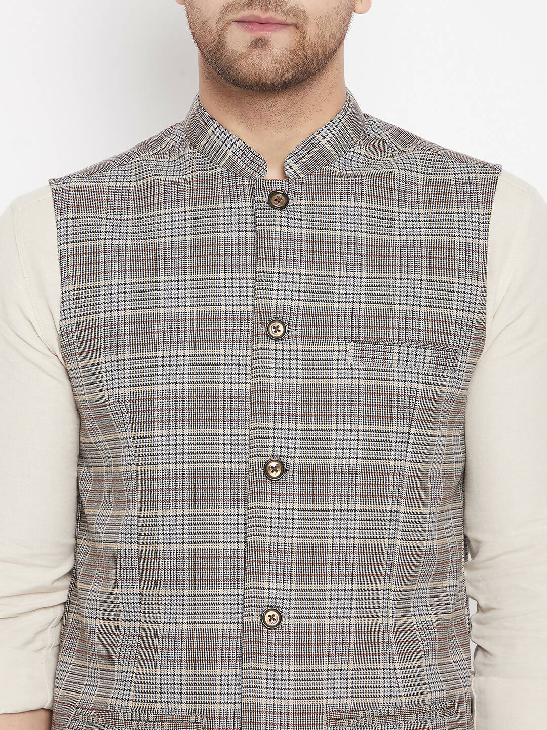 Even Apparels Multi Merino Men's Nehru Jacket-Contrast Lining-Free Pocket Square - Distacart