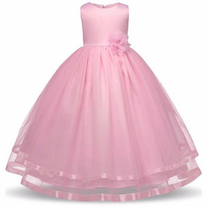 Asmaani Baby Girl's Pink Color Satin A-Line Maxi Full Length Dress (AS-DRESS_22063) - Distacart