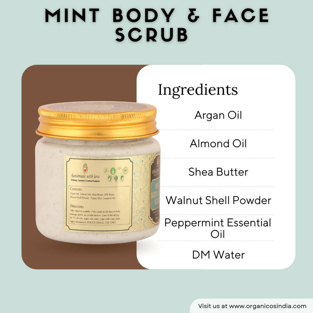 Organicos Mint Face & Body Scrub - Distacart