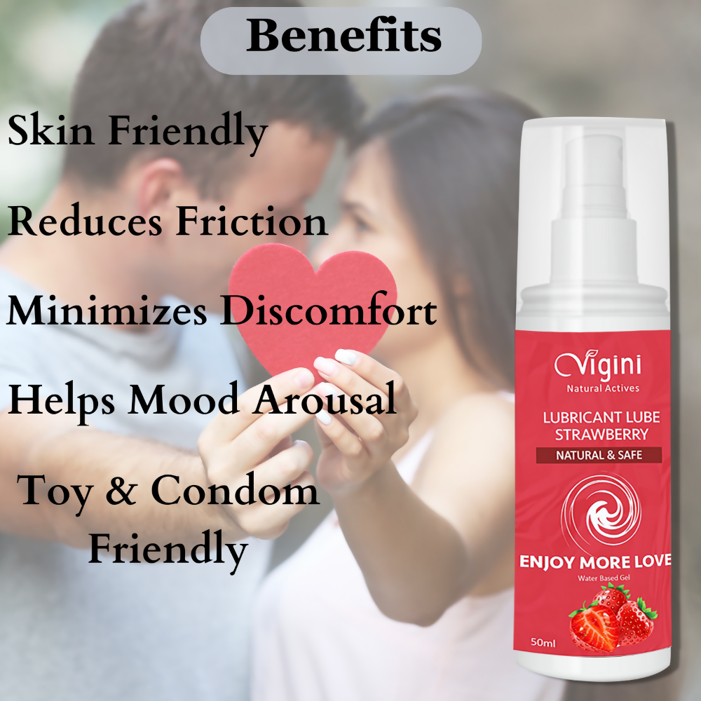 Vigini Intimate Strawberry Lubricant Personal Lube Water Based Gel - Distacart