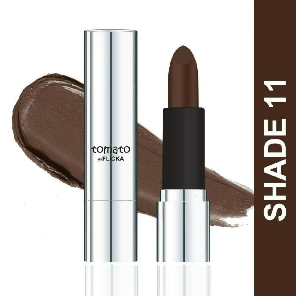 Flicka Tomato Brown Matte Finish Lipstick Shade 11 - Distacart